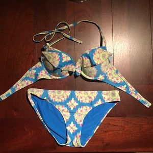 Aerie blue floral bikini